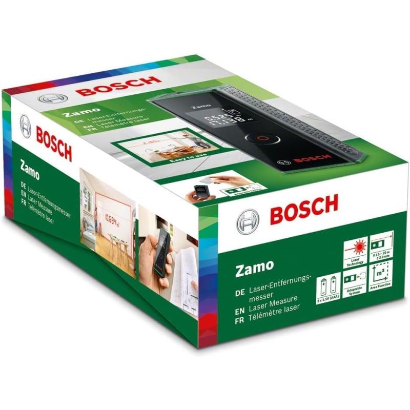 Bosch Laserentfernungsmesser Zamo (bis 20m einfach & präzise messen, 3. Gen. mit Aufsatz-Funktion)