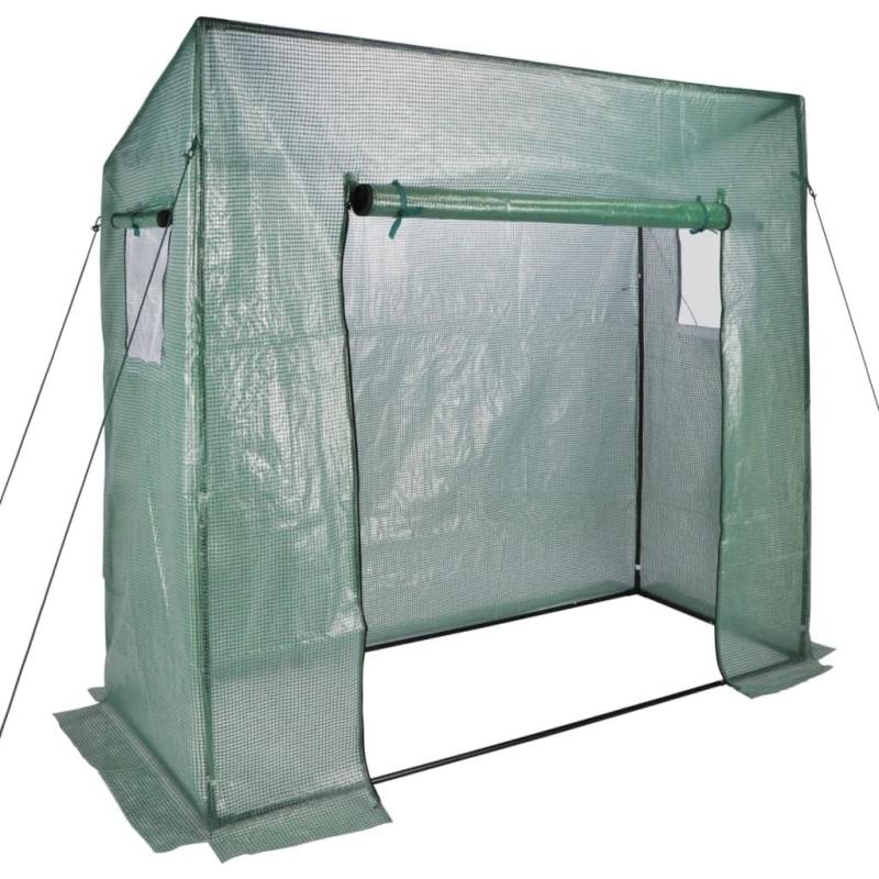 Haushalt International Gewächshaus 200x77x148/169cm 2Fenster Tomatenhaus Treibhaus Beet Garten Pflanzen