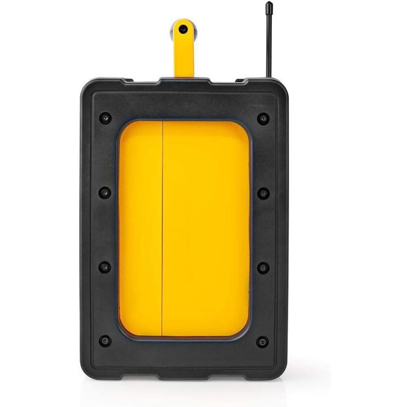 NEDIS FM-Radio | Tisch Ausführumg | FM | Batteriebetrieben/Netzstromversorgung | Digital | 15 W | Monitorgröße: 2.2" | Blau-weiß Monitor | Bluetooth® | IPX5 | Tragegriff | Gelb/Schwarz