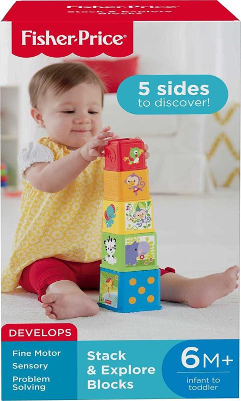 Fisher-Price CDC52 - Bunte Stapelwürfel, Babyspielzeug ab 6 Monaten