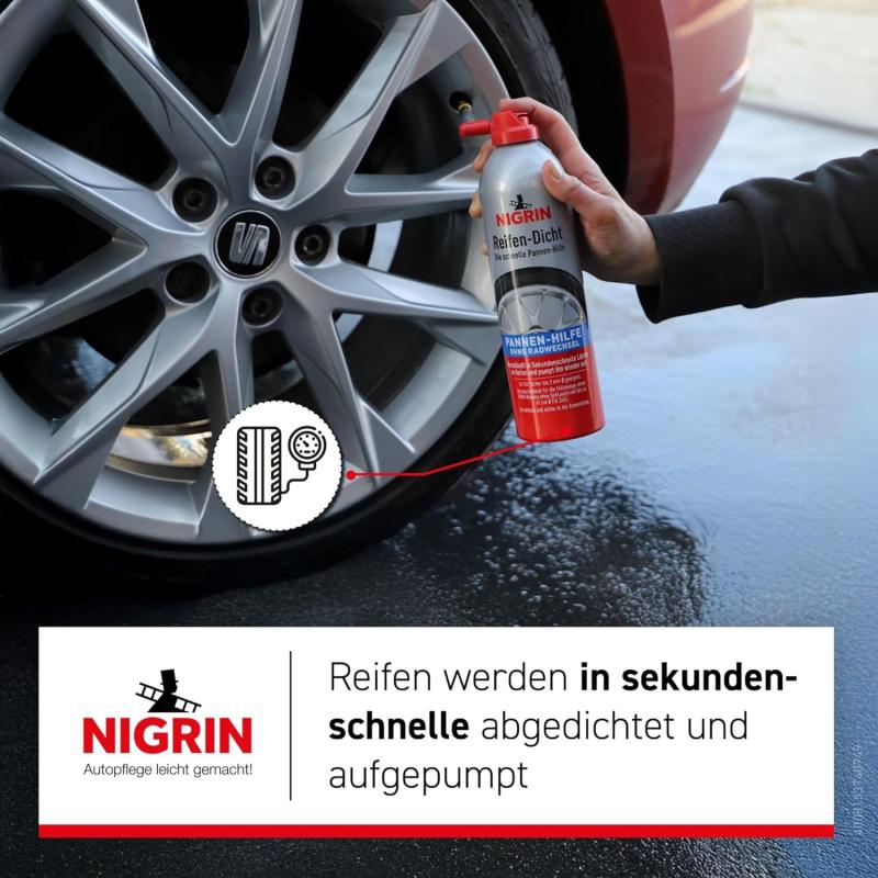 NIGRIN Reifendicht 500ml - Die schnelle Pannen-Hilfe (1er Pack)