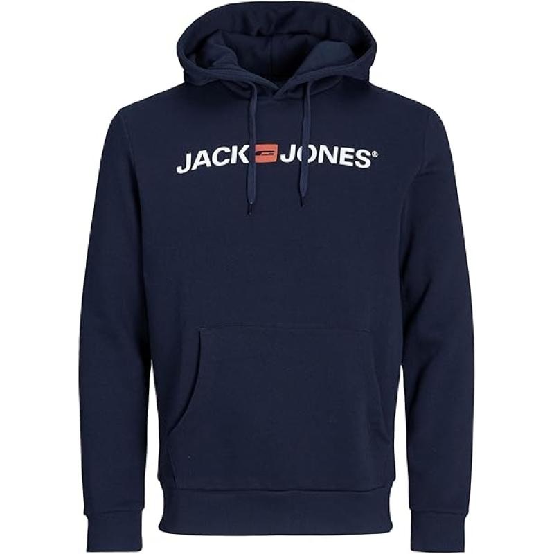 JACK & JONES Male Kapuzenpullover Logo Kapuzenpullover NAVY - L