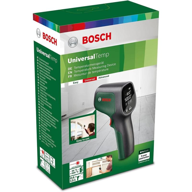 Bosch Infrarotthermometer UniversalTemp (-30°C…+500°C, einfach und präzise messen, 3 vordefinierte Materialgruppen)
