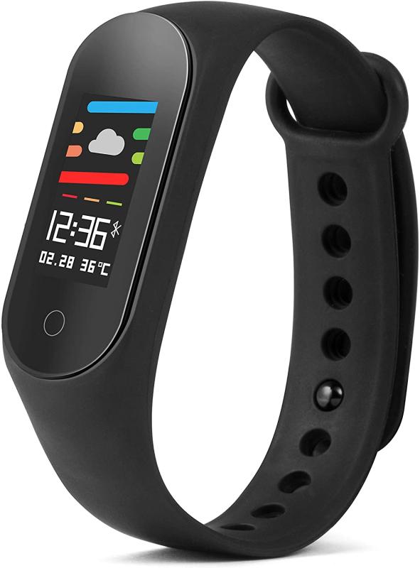 Technaxx Unisex – Erwachsene TX-HR6 Fitnesstacker mit Farbdisplay, schwarz, 44 x 18,9 x 12 mm AUSSTELLUNGSSTÜCK