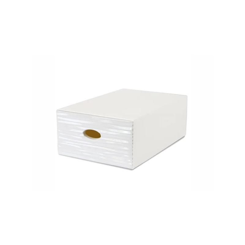 QBOX Wave Schubladenbox 1 Schub Weiss Gr. L  ( 28 x 40 x 15 cm ) 