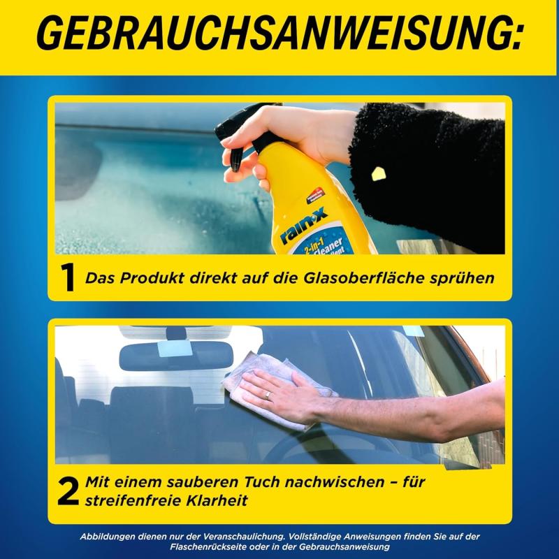 Rain-X 2-in-1 Scheibenreiniger & Regenabweiser für Autoscheiben - 500 ml