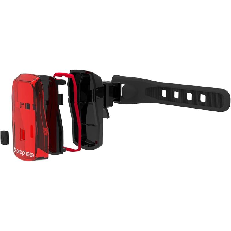 Prophete Fahrrad LED-Batterierücklicht, mit Bremslichtfunktion, mit Silikonhalter