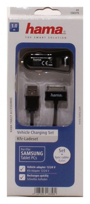 Hama Kfz-Ladeset Ladegert Auto fr Samsung Galaxy Tablet schwarz  