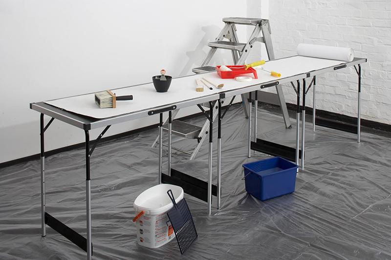 Meister Multifunktionstisch 3-teilig - 30 kg Tragkraft je Tisch (100 x 60 cm) - 4-fach höhenverstellbar - Klappfunktion