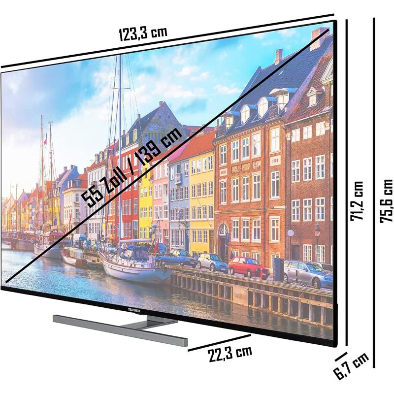Telefunken D50U551N1CW 50 Zoll Fernseher (4K Ultra HD, HDR, Triple Tuner, Smart TV, Works with Alexa, HD+)