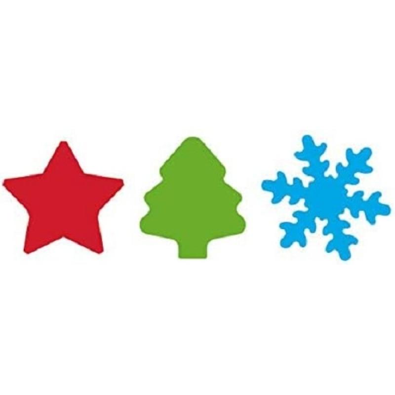 folia 7009 Weihnachts-Motivstanzer Motivlocher, 3er Set Sortiert