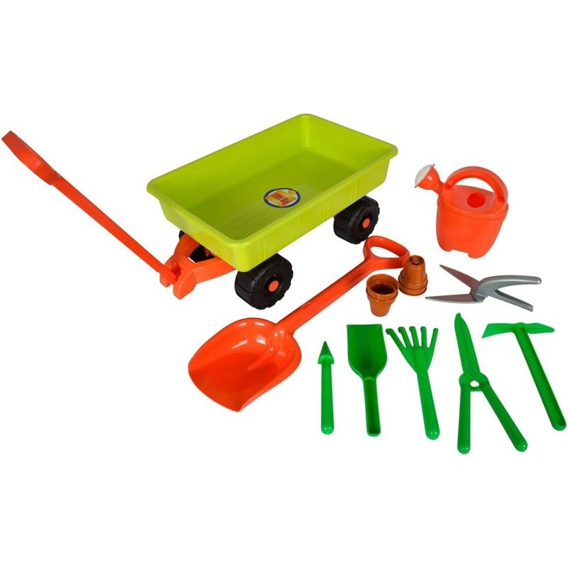 Androni Simba Bollerwagen mit Gartenwerkzeugen, 12-tlg. Länge 52 cm