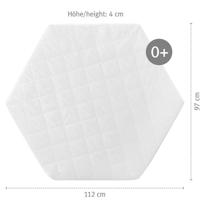 roba Laufgittermatratze, Matratze f, Laufgitter 6-eckig, Laufstall-Matratze weiß, gesteppt, 120cm