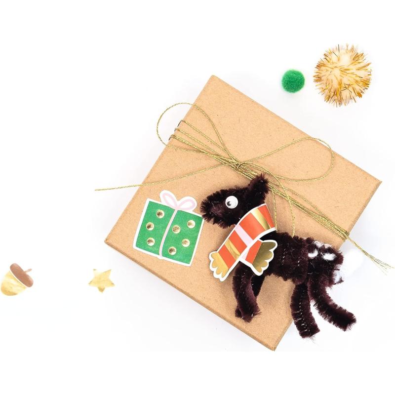 folia 93503 - Chenilledraht Bastelset "Winter" für Kinder und Erwachsene, wiederverschließbares Täschchen mit vielen Utensilien zum Gestalten kleiner Chenille-Figuren