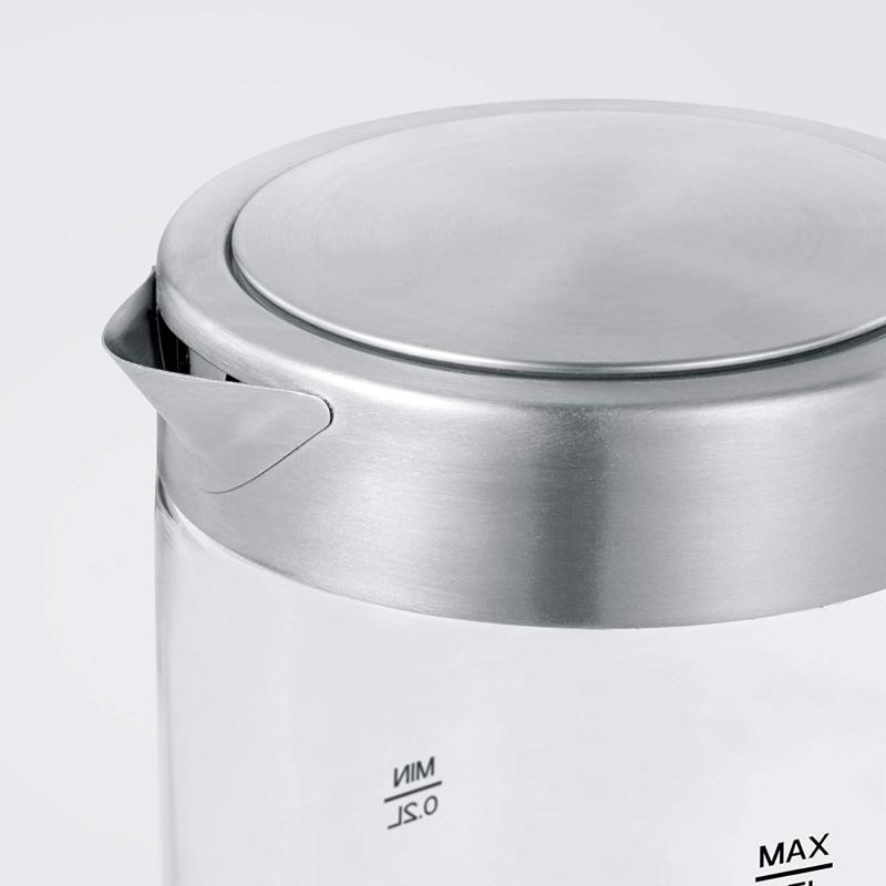 SEVERIN Mini Glas Wasserkocher 0,5L, Edelstahl-gebürstet, max. 1100 W, schwarz, WK 3499 REAL + OTTO