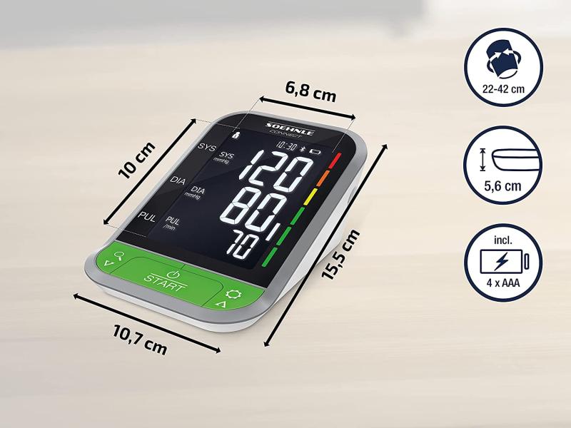 Soehnle Oberarm Blutdruckmessgerät Systo Monitor Connect 400 mit Bluetooth®