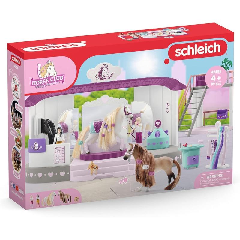Schleich® 42588 Horse Club - Sofia's Beauties Pferde Beautysalon mit Stall, 99-teiliges Spielset
