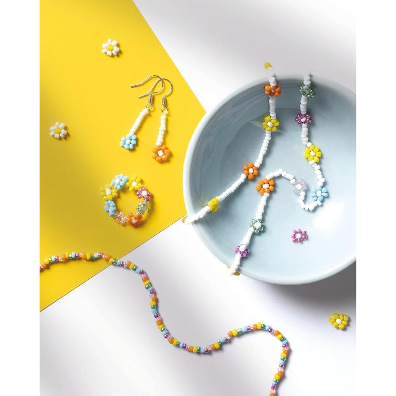 folia 12907 - Rocailles Perlen Set, BUNT, ideal, um eigenen Schmuck zu gestalten und herzustellen