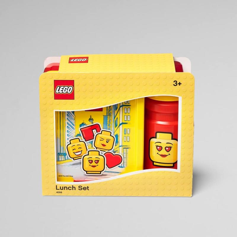 LEGO® Lunch-Set Classic Panier-Repas ICONIC GIRL -Trinkflasche + Brotdose  - Rot / Gelb