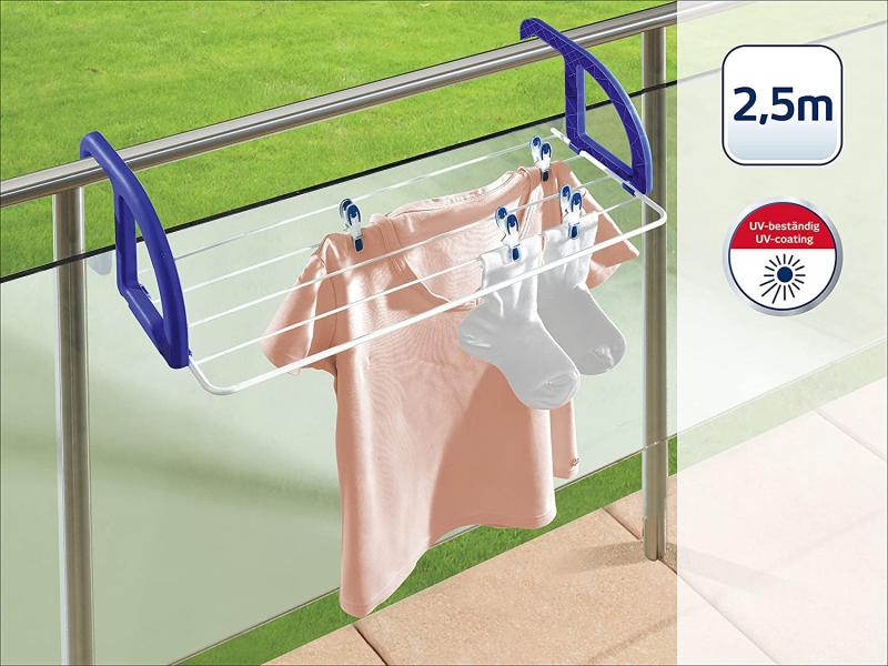 Leifheit Hängetrockner Classic 25, Wandtrockner mit 2,5 m Wäscheleine