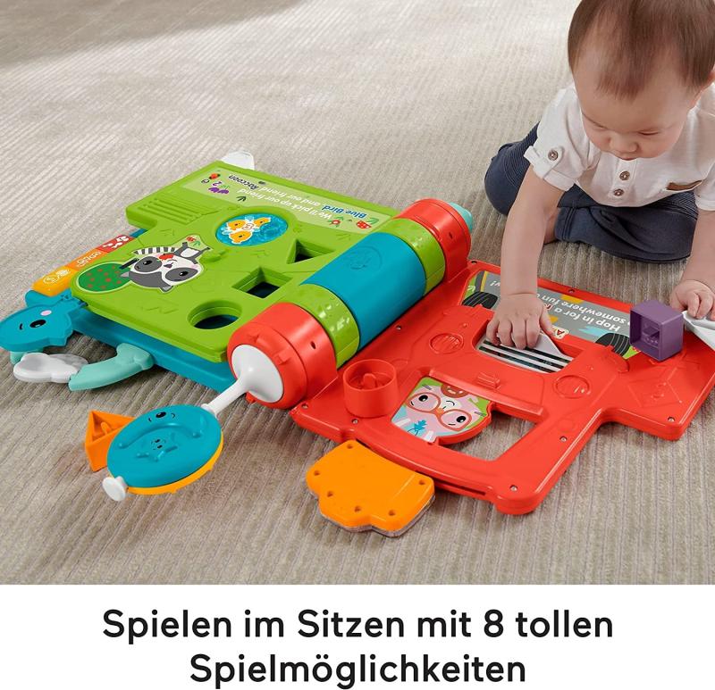 Fisher-Price HCL07 - Riesen Sitz&Steh Erlebnisbuch, elektronisches Lernspielzeug und Aktivitätszentrum