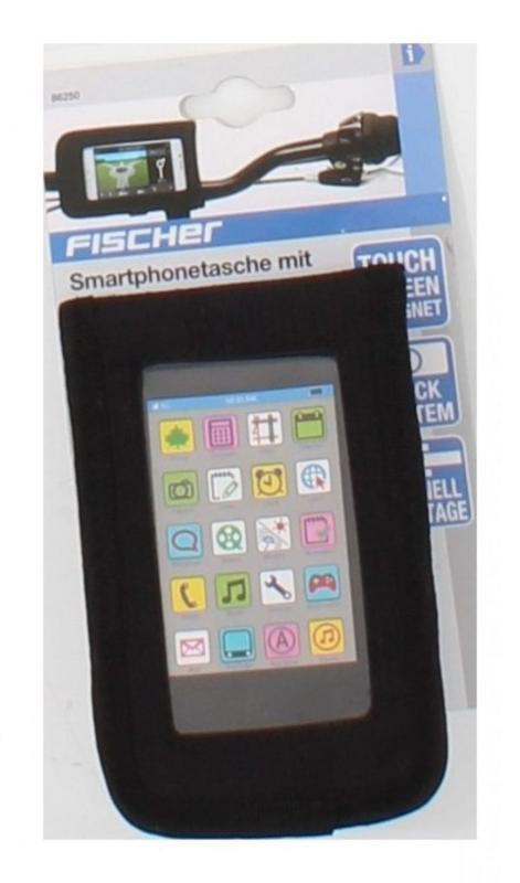 FISCHER Fahrrad Smartphonetasche Tasche, Schwarz, 7 x 11 x 22 cm 