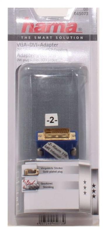 Hama VGA-DVI-Adapter, DVI-Stecker - VGA-Kupplung, vergoldet, geschirmt  