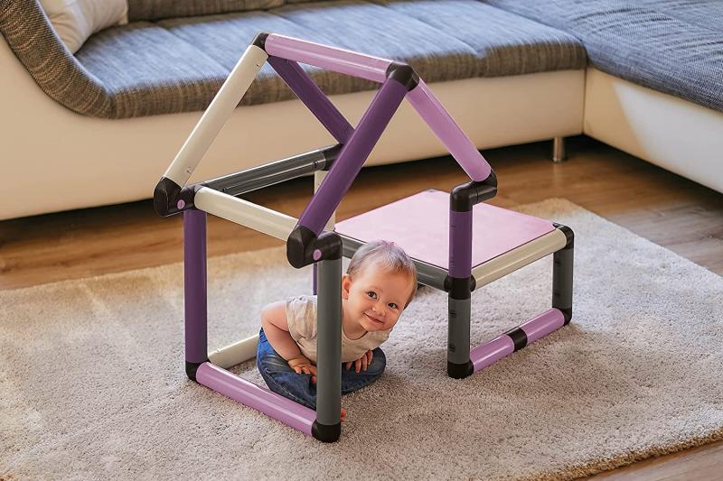 Quadro Beginner Home - Klettergerüst und Lernturm für drinnen und draußen |Ab 6 Monaten bis 2 Jahren (Berry) AUSSTELLUNGSSTÜCK