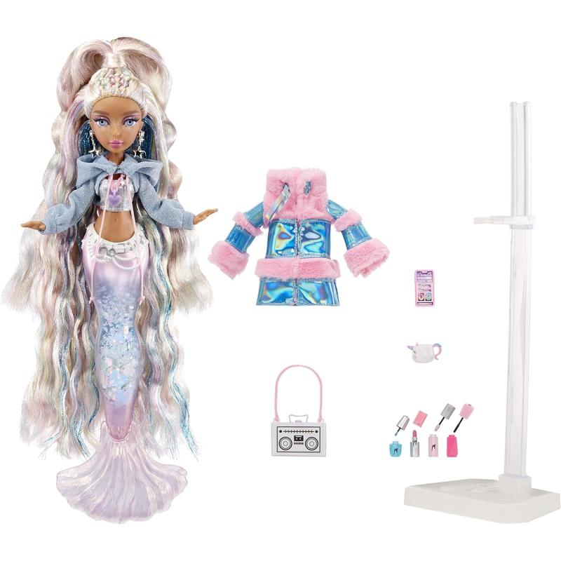 Mermaze Mermaidz Winter Waves - KISHIKO - Meerjungfrauen-Puppe, Flosse mit Farbwechsel, Schwanz mit Glitzerfüllung