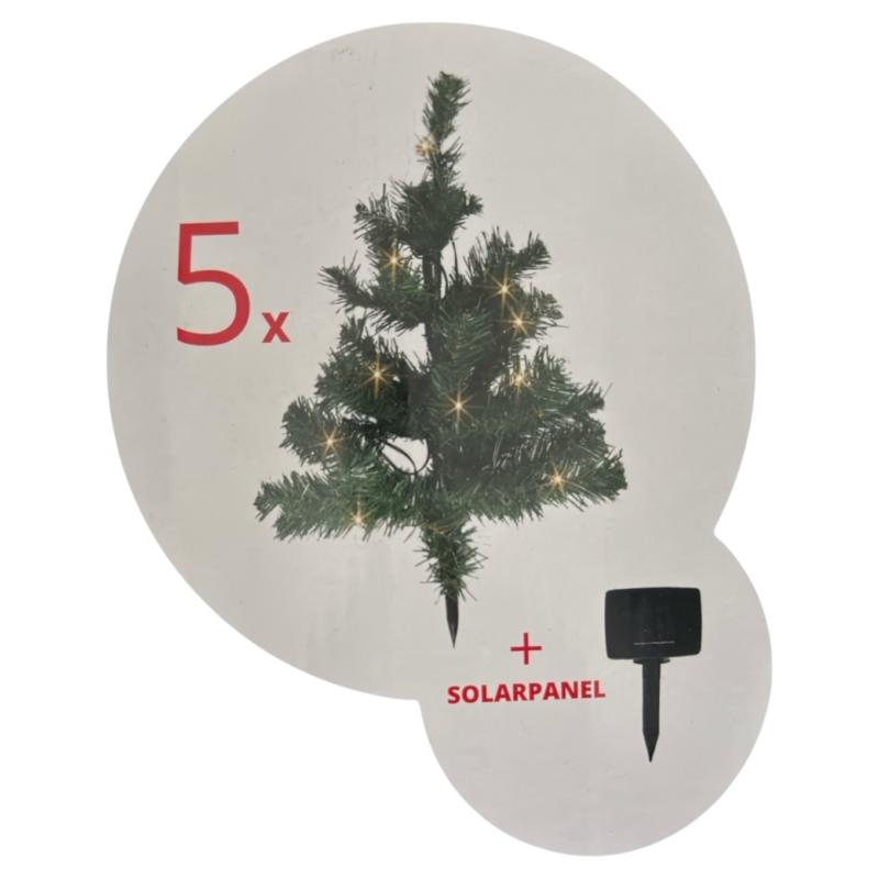 SOLAR Tannenbäumchen 5 Teilig Gr. ca. 47 cm inkl. Erdspieß