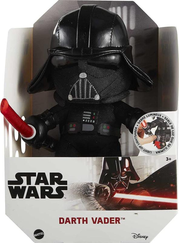Disney Star Wars GXB31 - Darth Vader Plüschfigur (ca. 19 cm) mit aufleuchtendem Lichtschwert