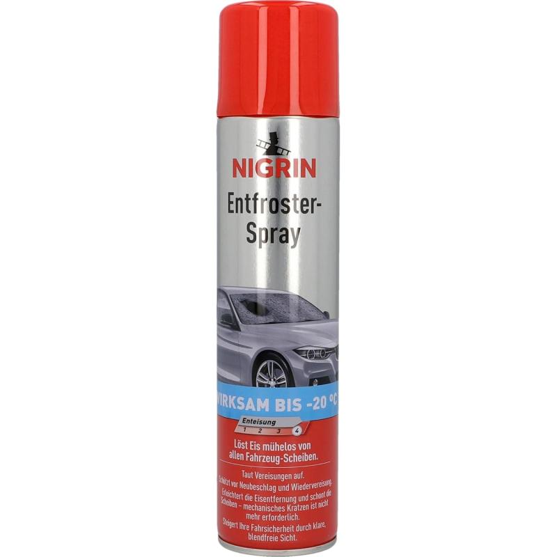 NIGRIN Entfroster Spray, Scheiben Enteiser für Autoscheiben 400 ml, wirksam bis -20° 