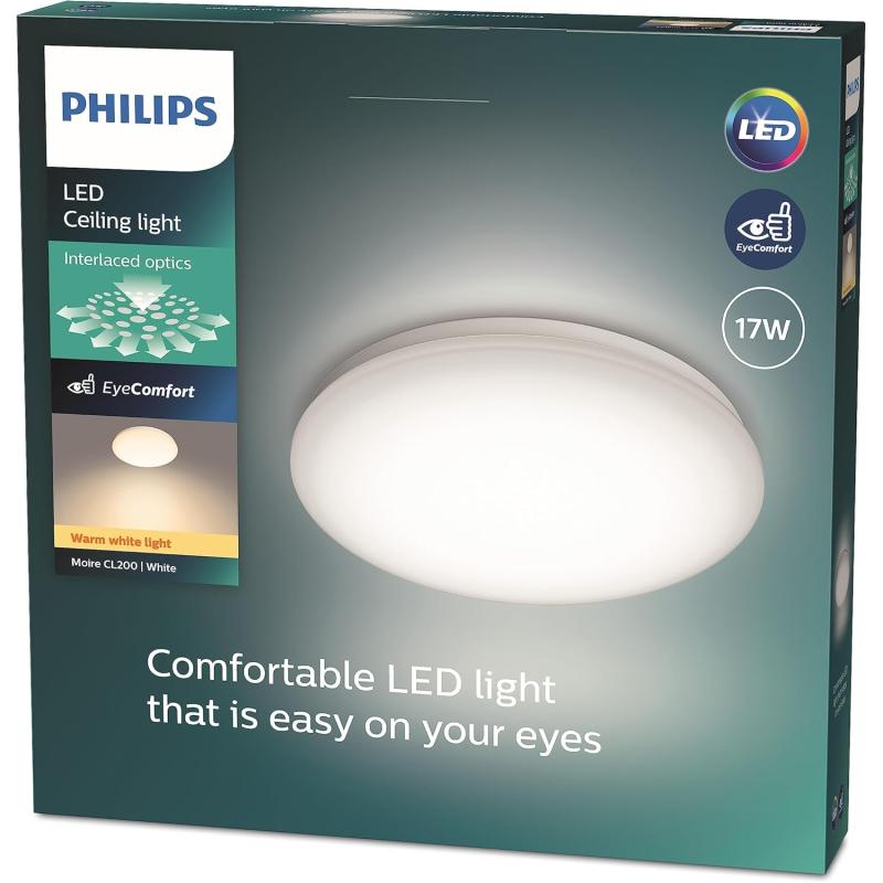 Philips LED Deckenleuchte ø320mm Moire 1700 Lumen 2700K - WARM Weiss