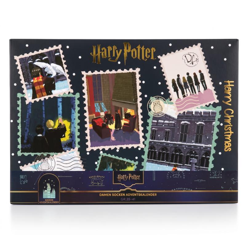HARRY POTTER - DAMEN Adventskalender 12 Paar Socken 35-41 ( 6 Paar Socken & 6 Paar Sneaker ) HARRY CHRISTMAS