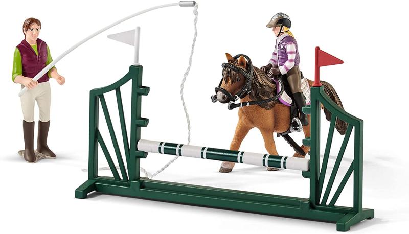 Schleich 42389  - Tierfiguren, Reitschule mit Reiterinnen und Pferden