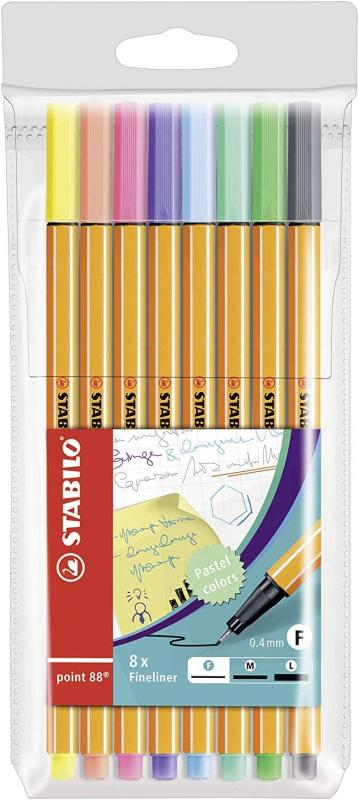 STABILO point 88 - 8er Etui -Fineliner Pastellfarben 