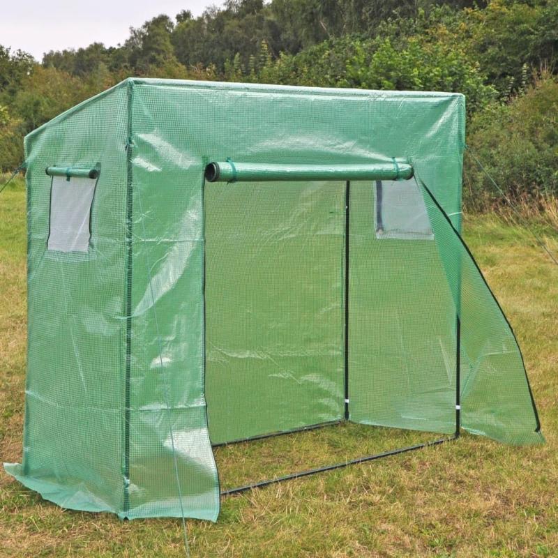 Haushalt International Gewächshaus 200x77x148/169cm 2Fenster Tomatenhaus Treibhaus Beet Garten Pflanzen