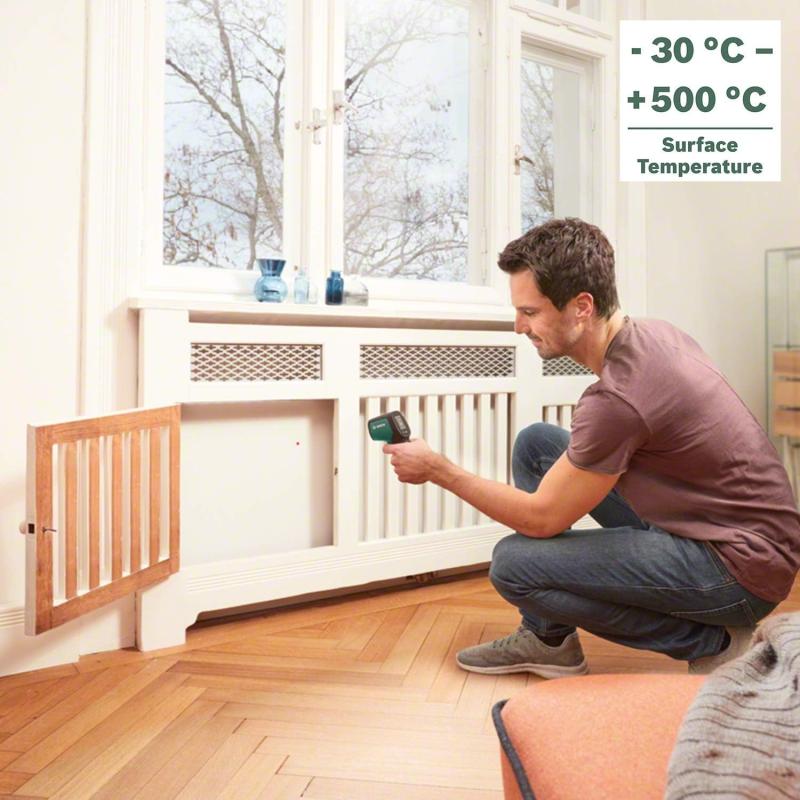 Bosch Infrarotthermometer UniversalTemp (-30°C…+500°C, einfach und präzise messen, 3 vordefinierte Materialgruppen)
