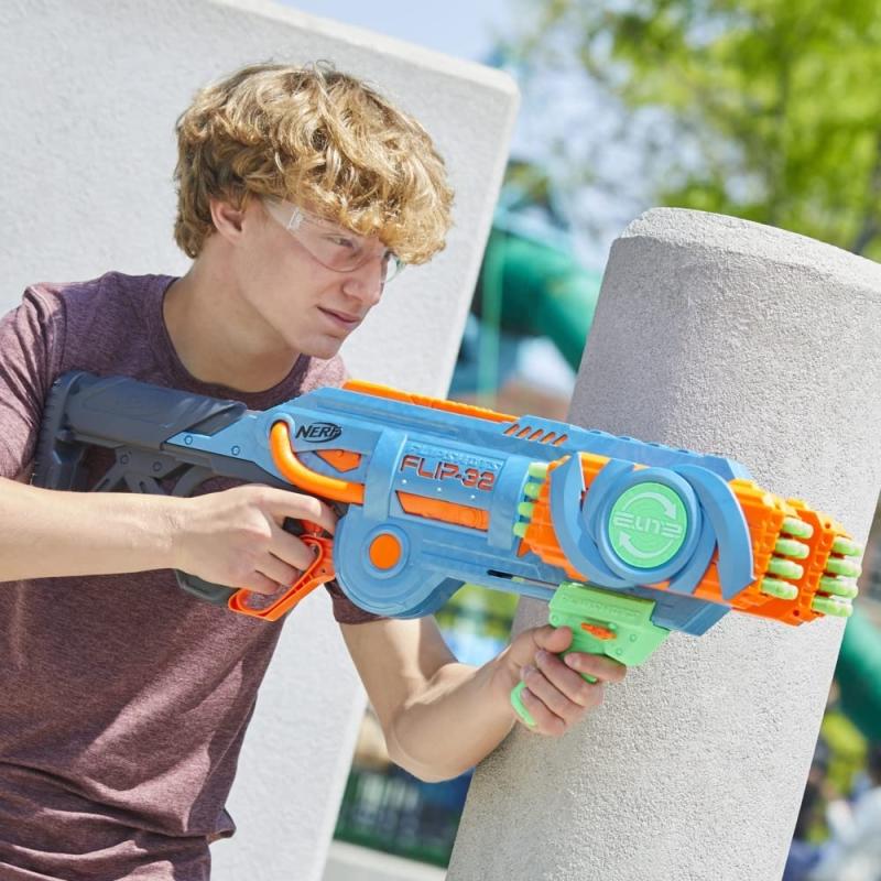 Nerf Elite 2.0 Flipshots Flip-32 Blaster, 32 Dart-Läufe für doppelte Feuerkraft AUSSTELLUNGSSTÜCK