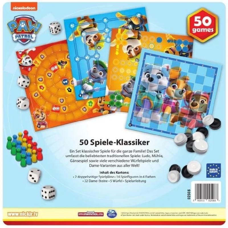Trefl 02508 - PAW Patrol 50 Spiele Spielesammlung für 2 bis 4 Spieler ab 5 Jahre