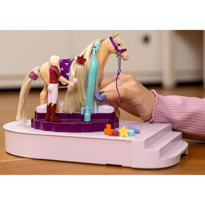 SCHLEICH Horse Club 42617 - Sofia's Beauties Pflege und Styling Station mit Pferd mit Mähne und Reiterin
