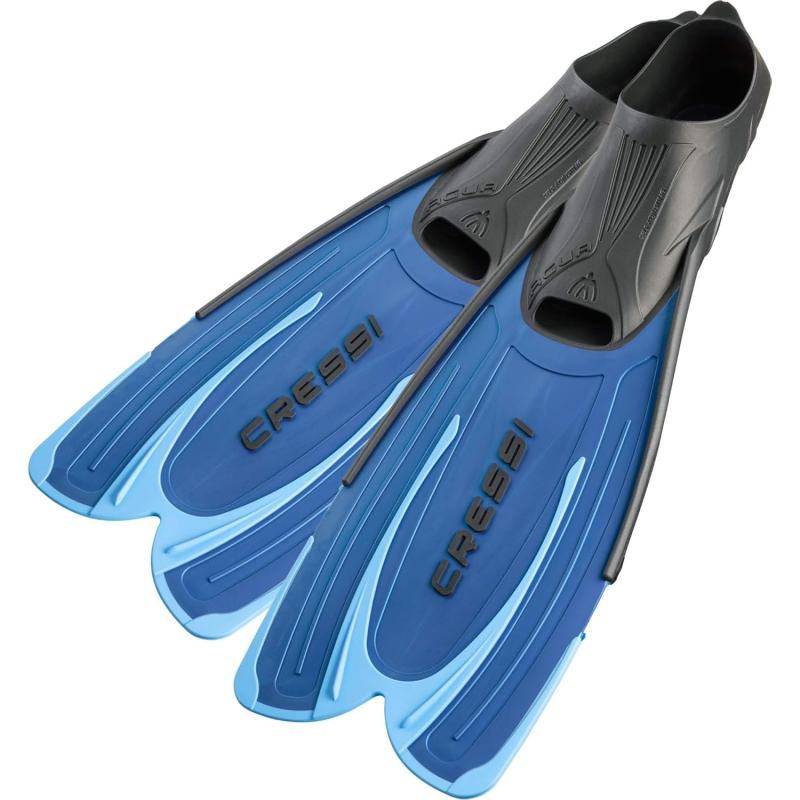 Cressi Agua - Unisex Premium Flossen Self Adjusting zum Tauchen, Apnoe, Schnorcheln und Schwimmen, Blau (Hellblau), 43/44