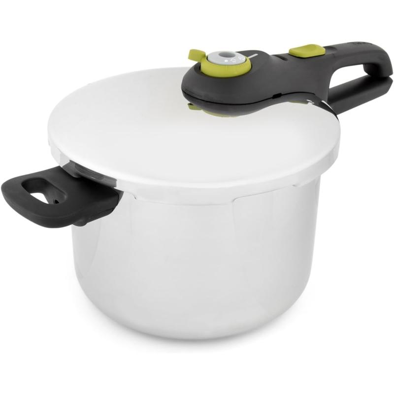Tefal Secure 5 Schnellkochtopf P25307 | inklusive Dampfkorb mit Dreifuß | 6 L Fassungsvermögen | Hochwertiger Edelstahl | 5-Fach Sicherheitssystem | Geeignet für alle Herdarten