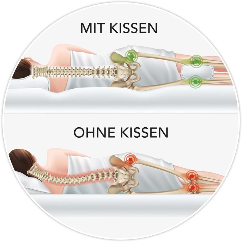 MAXXMEE Seitenschläfer-Kissen Kissen aus Memory-Schaum Mit kühlender Gel-Schicht und hoher Atmungsaktivität Mit abnehmbarem Bezug