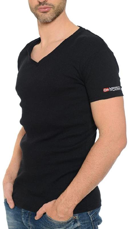 Geographical Norway Herren Uni T-Shirt JUBA Kurzarm (L - Schwarz)