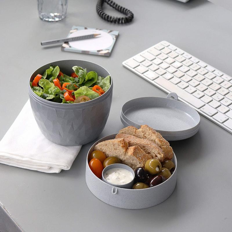 koziol BENTOBOX ORGANIC Lunchbox-Set Grau REAL + OTTO