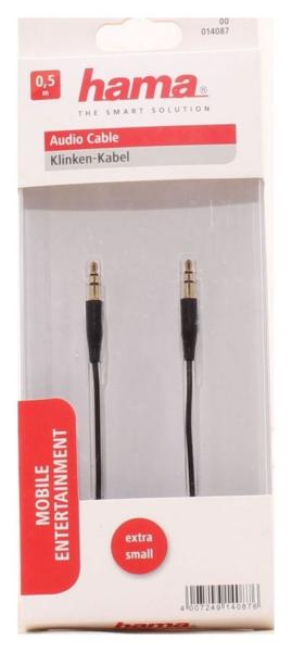 Hama Verbindungskabel, Klinke 3,5 mm, Stecker - Stecker, 0,5 m  