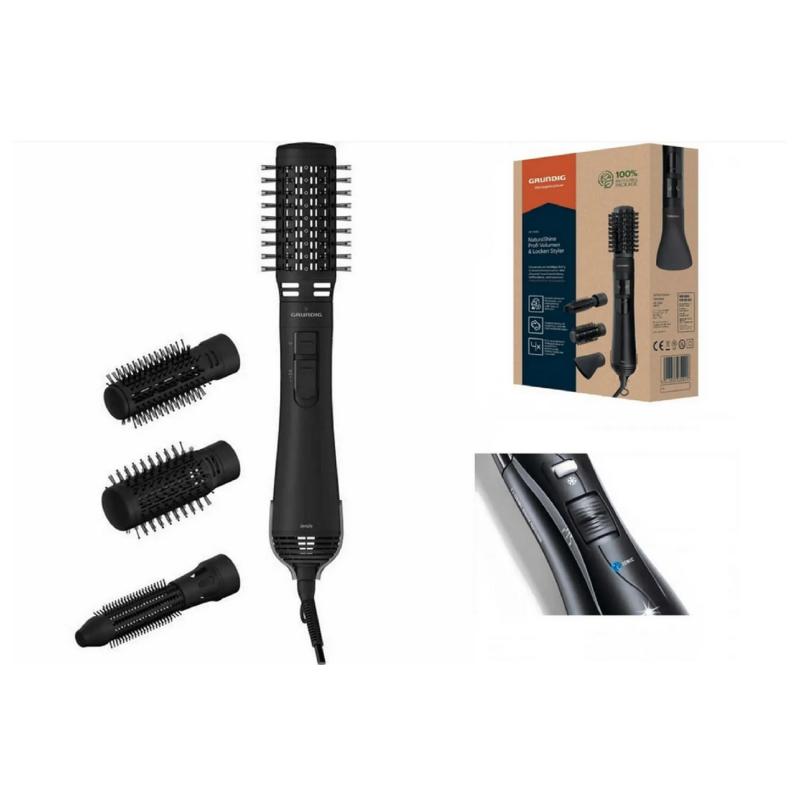 Grundig HS7082 Profi Volumen & Locken Styler 1100W inkl. 3 Zubehörteile Schwarz