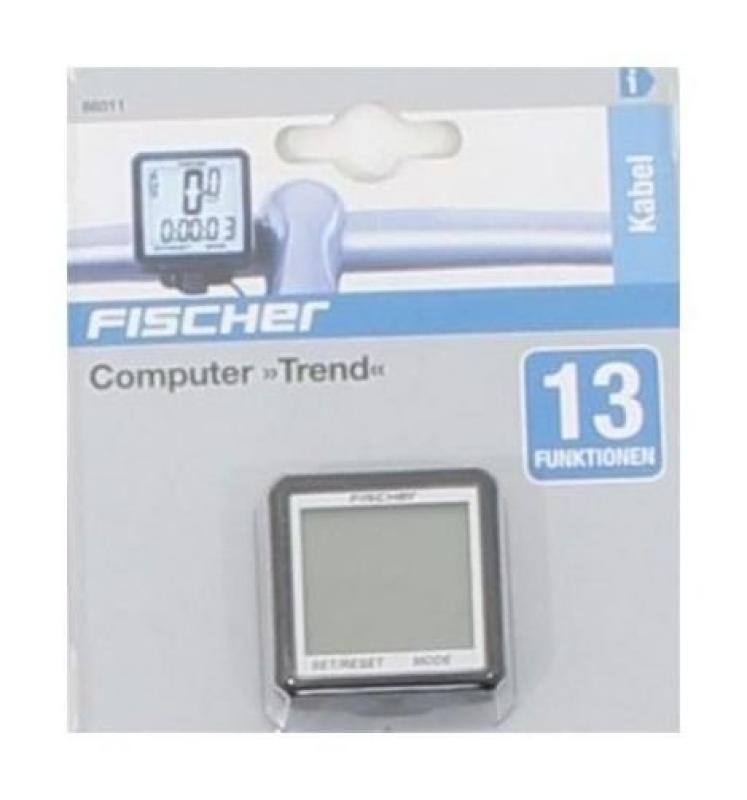 Fahrrad-Computer, Fischer  Grau, 13 Funktionen, Spritzwassergeschtzt 