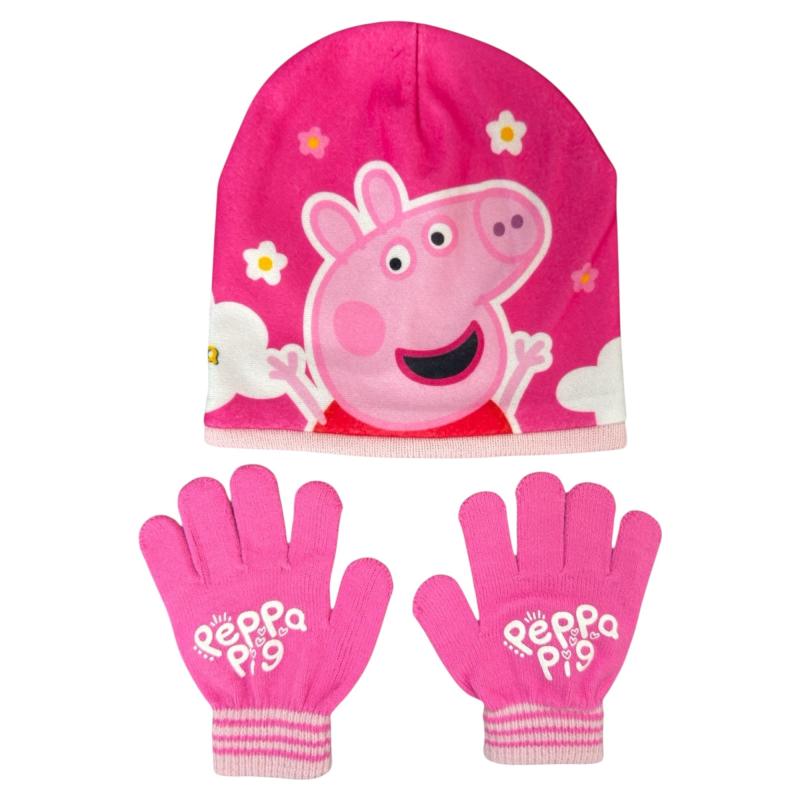 PEPPA PIG 15434 - Kinder Winter Set Gr. 51/54 cm Mütze und Handschuhe